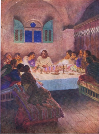 The Last Supper, from The Bible Picture Book published by Thomas Nelson by William Henry Margetson